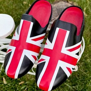 S.L. Fashions Union Jack Sandals - Red, White, Black